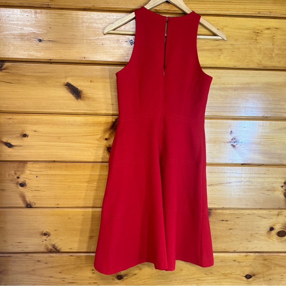 Banana Republic Vibrant Red Sleeveless Fit & Flare Lined Midi Dress 2P - Picture 5 of 7